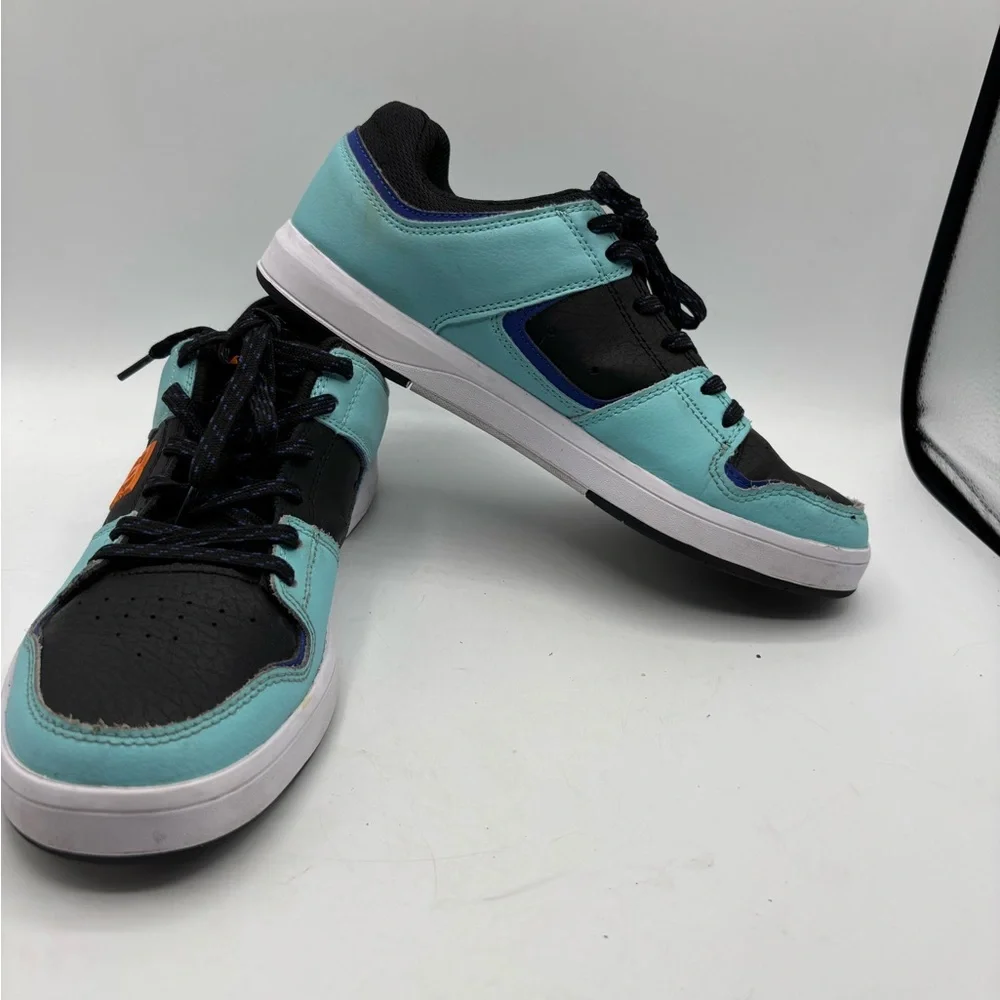 DC Men's Sneakers in Black, Aqua, and Orange